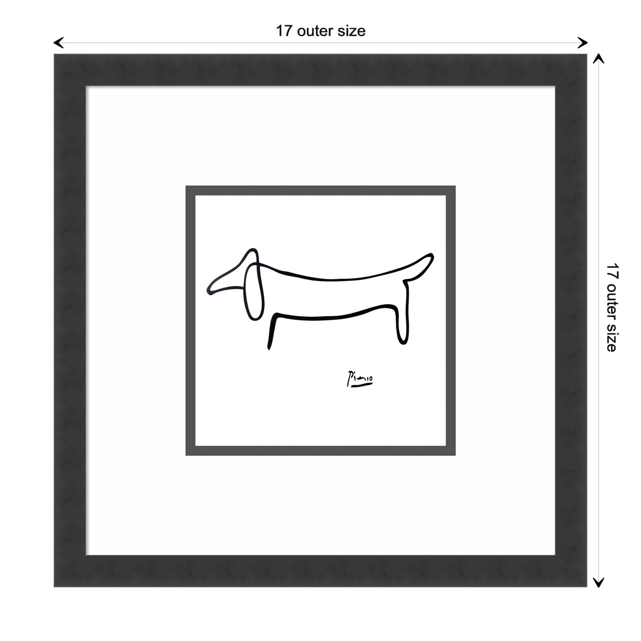 Le Chien (The Dog) by Pablo Picasso Wood Framed Wall Art Print